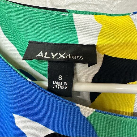 Alyx Hawaiian Flower Multicolor Printed Sheath Dress Size 8 - Picture 3 of 4